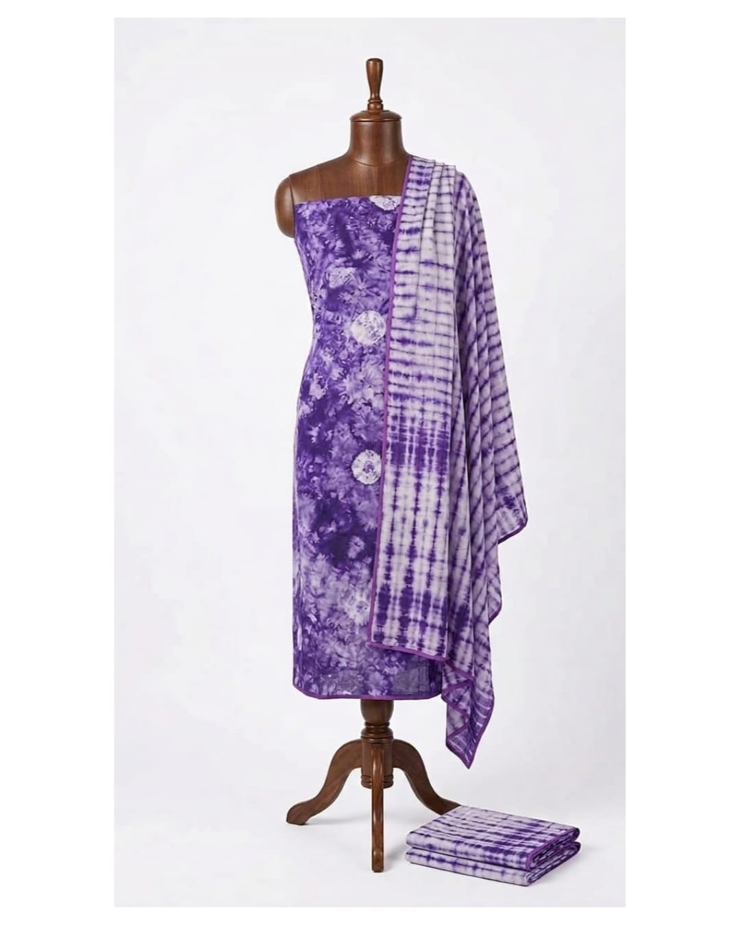 Purple Tie & Dye Cotton 3Piece Suit